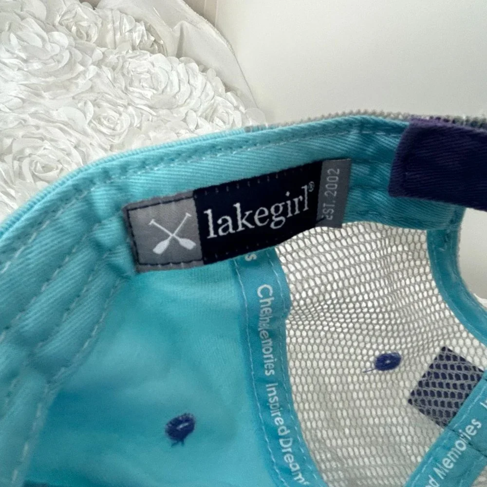 Lakegirl Ballcap Blue/White/Gray/Pink 